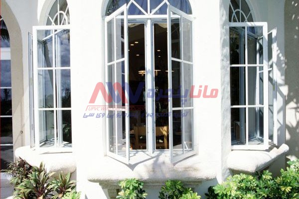 خم انواع پروفیل upvc پنجره دوجداره قوسی